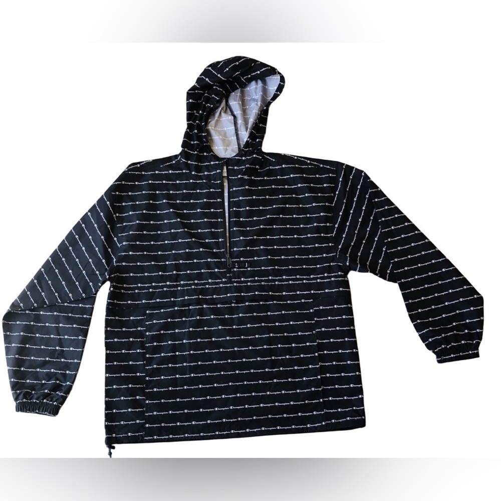 Champion Black Stadium Packable Windbreaker Rain Jacket unisex  S